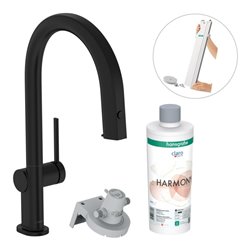 hansgrohe Spültisch-Einhebelmischer Aqittura M91 m Ausl, 1j, sBox, Start Set, matt-sw