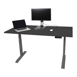 STIER Elektrisch höhenverstellbarer Schreibtisch TSR schwarz/schwarz