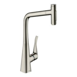 hansgrohe Spültisch-Einhebelmischer 320 Metris Select M71 m Ausziehbr., 2jet, sBox, Edelstahl-Optik
