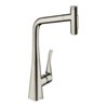 hansgrohe Spültisch-Einhebelmischer 320 Metris Select M71 m Ausziehbr., 2jet, sBox, Edelstahl-Optik