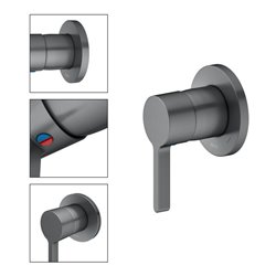 Keuco Fertigmontageset Edition 400 UP-EHM, schwarzchrom gebürstet