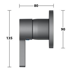 Keuco Fertigmontageset Edition 400 UP-EHM, schwarzchrom gebürstet