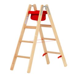 Hymer Holz-Stufenstehleiter beidseitig begehbar