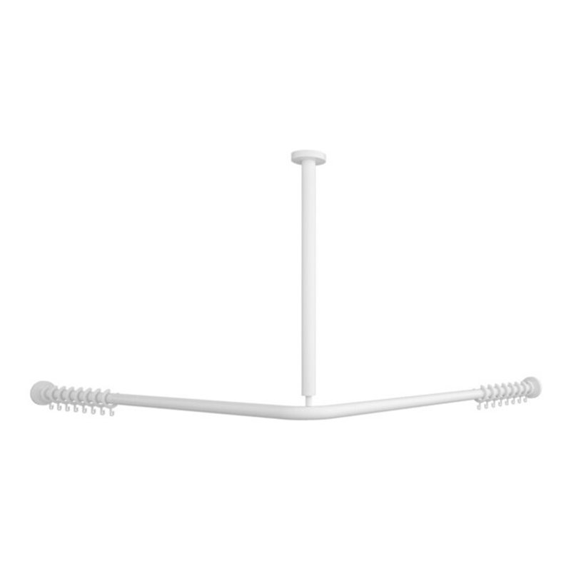 V&B Duschstange Vicare Funktion 120x120cm, weiß, für Vorhang, über Eck