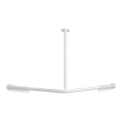 V&B Duschstange Vicare Funktion 100x100cm, weiß, für Vorhang, über Eck