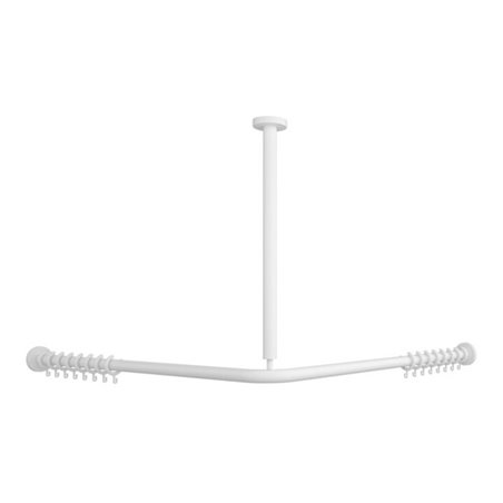 V&B Duschstange Vicare Funktion 100x100cm, weiß, für Vorhang, über Eck