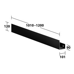Keuco Duschablage 1010-1200mm, 120x90, schwarzgrau