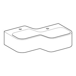 Geberit Spiel/Waschlandschaft Bambini 90cm, 2 WP, tief. Beck. re, w-a, o. Dek.