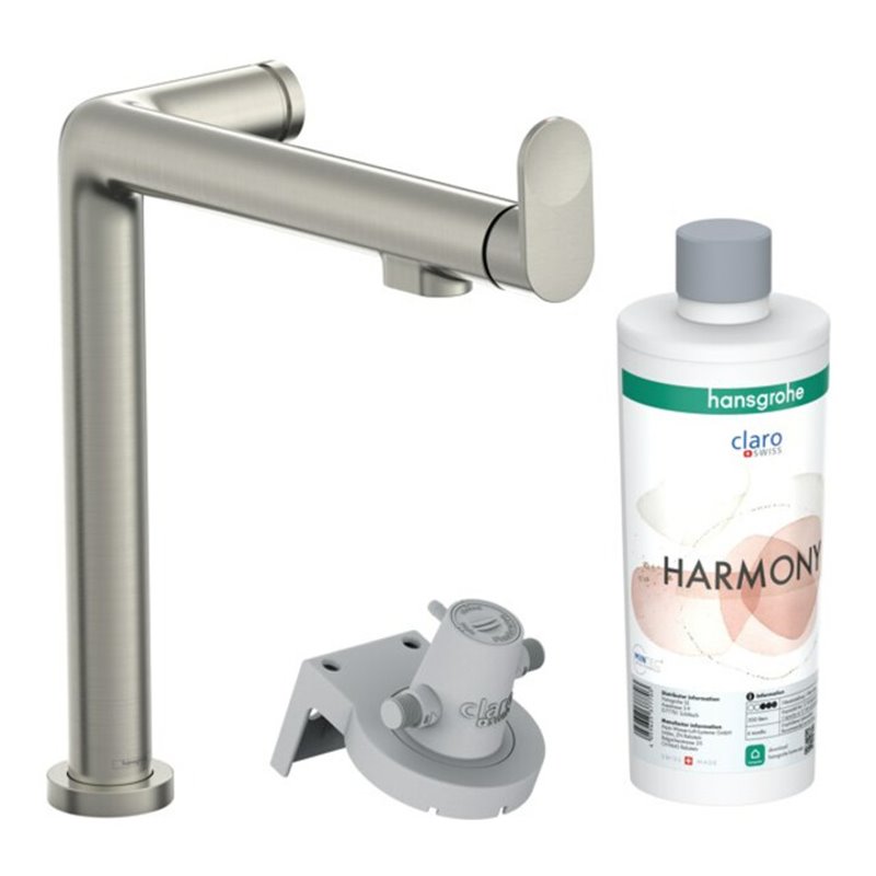 hansgrohe Spültisch-Einhebelmischer Aqittura M91 1jet, Starter Set, Edelstahl-Optik