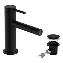 hansgrohe Einhebel-Bidetarmatur Tecturis S m Zugstangen-Ablaufgarnitur, mattschwarz