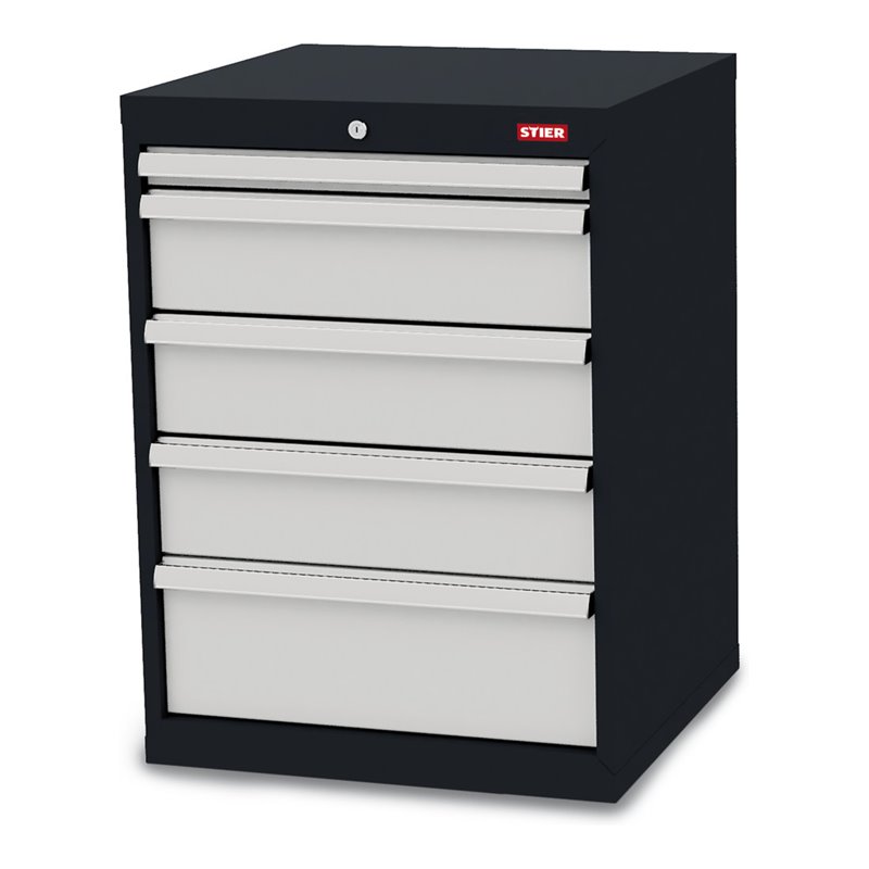 STIER Schubladenschrank aus Stahl mit 5 Schubladen
