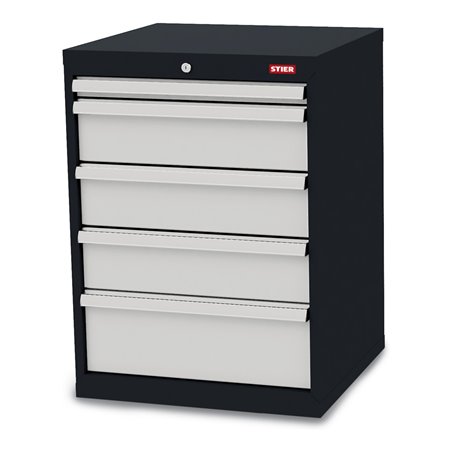 STIER Schubladenschrank aus Stahl mit 5 Schubladen