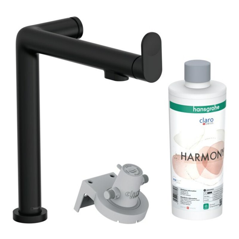 hansgrohe Spültisch-Einhebelmischer Aqittura M91 1jet, Starter Set, mattschwarz