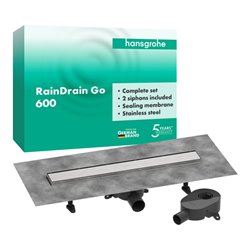hansgrohe Komplettset DR RainDrain Go 600 rücks.beflies.Stand./flache Instal.BST