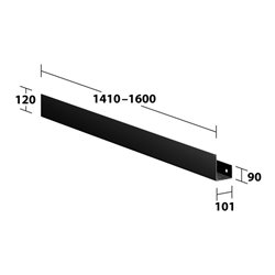 Keuco Duschablage 1410-1600mm, 120x90, schwarzgrau