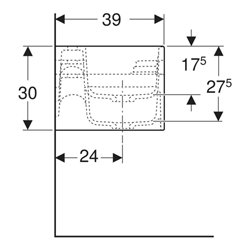 Geberit Spiel/Waschlandschaft Bambini 140cm, 3 WP, tief. B re, w-a, o. Dek.