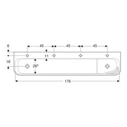 Geberit Spiel/Waschlandschaft Bambini 180cm, 4 WP, tief. B li, w-a, o. Dek.