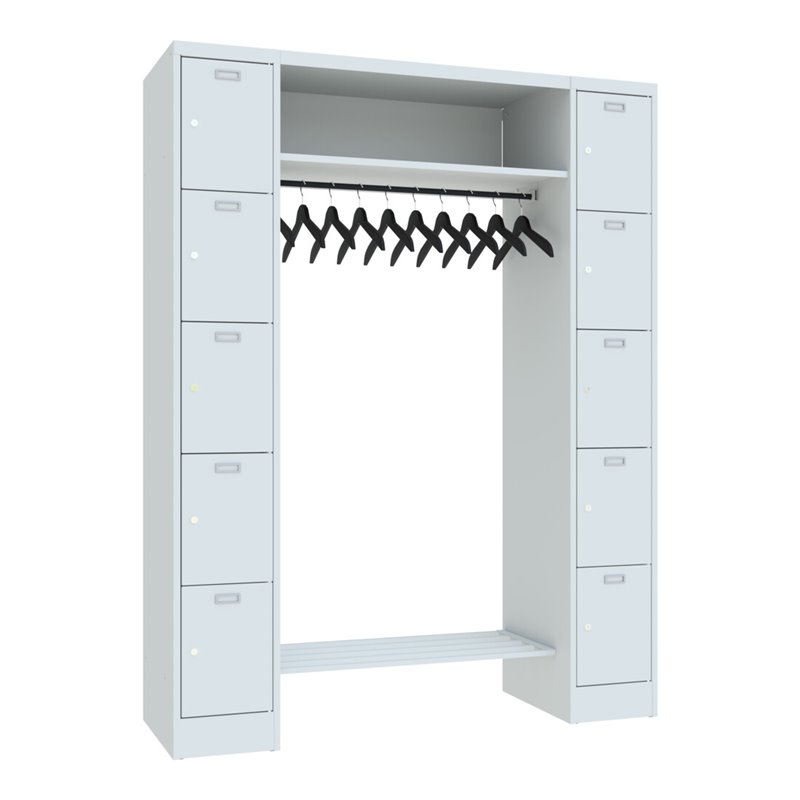 STIER Offene Garderobe Premium mit 10 Schließfächern Zylinderschloss