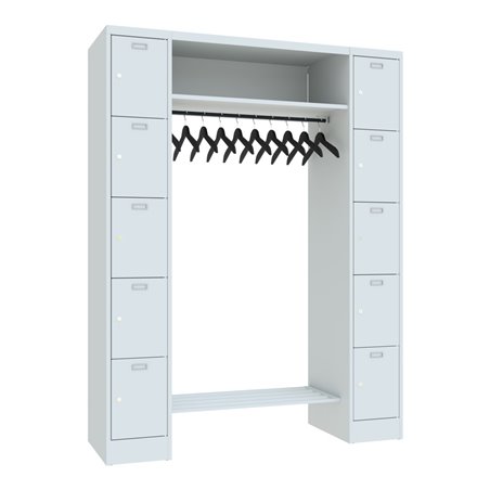 STIER Offene Garderobe Premium mit 10 Schließfächern Zylinderschloss