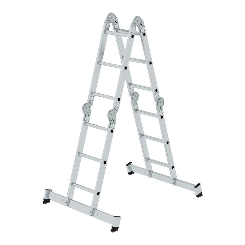 MUNK Vielzweckleiter 4-teilig mit nivello®-Traverse und Holzbelag