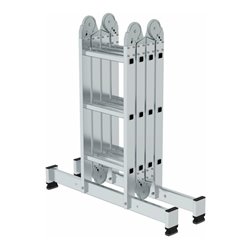 MUNK Vielzweckleiter 4-teilig mit nivello®-Traverse und Holzbelag