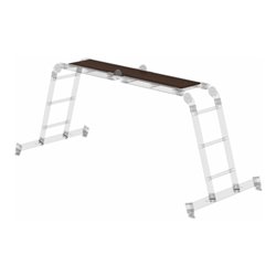 MUNK Vielzweckleiter 4-teilig mit nivello®-Traverse und Holzbelag