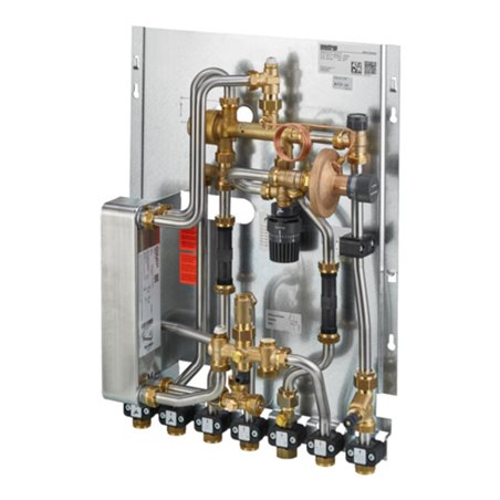 Oventrop Wohnungsstation Regudis W-HTU Leistungsb. 1, max 12 l/m., nickelgel.