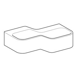 Geberit Spiel/Waschlandschaft Bambini 90cm, 2 WP, tief. Beck. re, w-a, o. Dek.