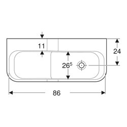 Geberit Spiel/Waschlandschaft Bambini 90cm, 2 WP, tief. Beck. re, w-a, o. Dek.