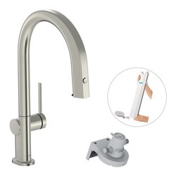 hansgrohe Spültisch-Einhebelmischer Aqittura M91 m Ausl, o Filt., 1j, sBox, Edelstahl-Optik