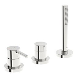 Hansa Fertigmontageset HANSAVANTIS Style 3-Loch-Bidet-Einhebelmischer, Rosette rund, chrom