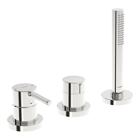 Hansa Fertigmontageset HANSAVANTIS Style 3-Loch-Bidet-Einhebelmischer, Rosette rund, chrom