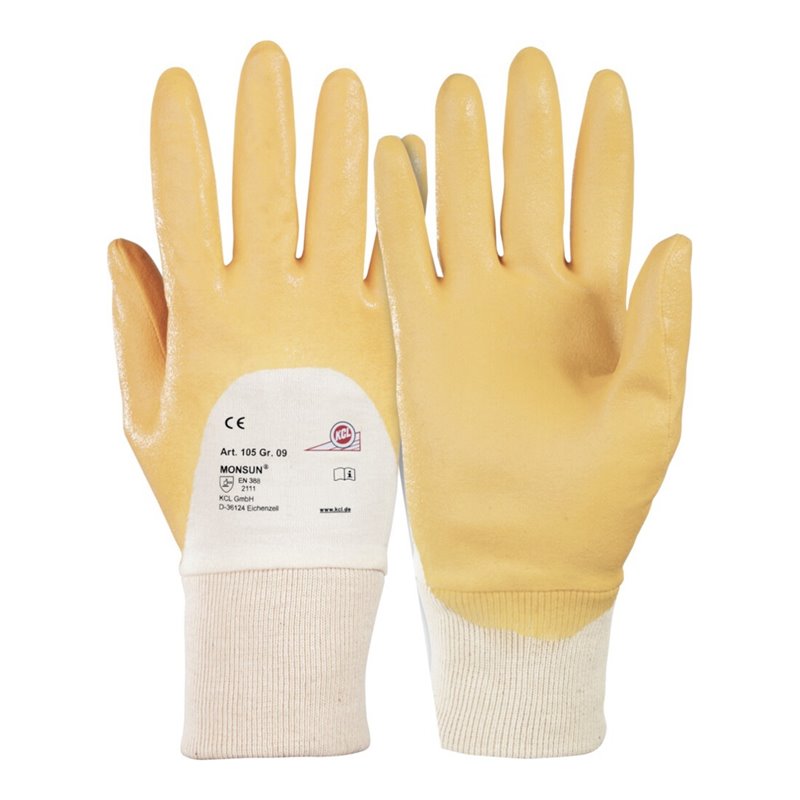 KCL Handschuhe Monsun 105 Nitril mit Strickbund curry