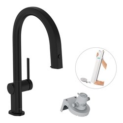 hansgrohe Spültisch-Einhebelmischer Aqittura M91 m Ausl, o. Filt., 1j, sBox, matt-sw