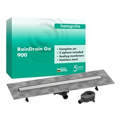 hansgrohe Komplettset DR RainDrain Go 900 rücks.beflies.Stand./flache Instal.BST