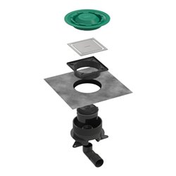 hansgrohe Komplettset Punktab.RainDrain Spot Plus 150x150 mm BST