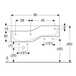 Geberit Spiel/Waschlandschaft Bambini 90cm, 2 WP, tief. B L, w-a, blau / blau