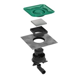 hansgrohe Komplettset Punkt.RainDrain Spot Plus 150x150 mm m.höhenv.Rah.rücks.befl.BST