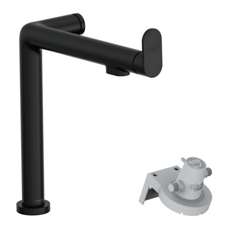 hansgrohe Spültisch-Einhebelmischer Aqittura M91 1jet, ohne Filter, mattschwarz