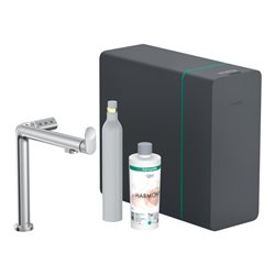 hansgrohe Spültisch-Einhebelmischer Aqittura M91 SodaSystem 240, 1jet, Starter Set, chrom