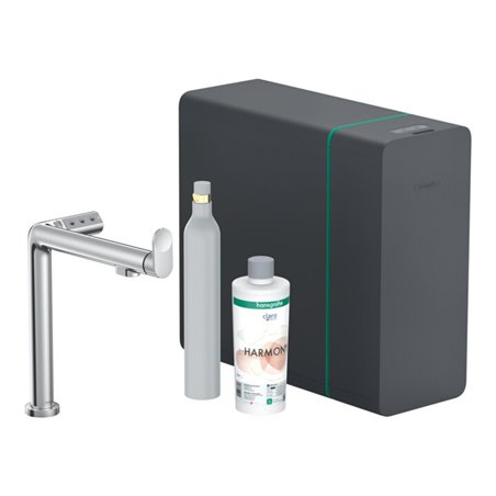 hansgrohe Spültisch-Einhebelmischer Aqittura M91 SodaSystem 240, 1jet, Starter Set, chrom