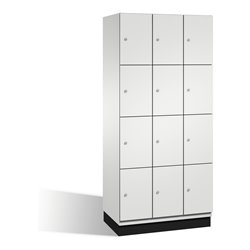 C+P Fächerschrank Cambio auf Sockel 12 Fächer Front Lichtgrau Korpus Lichtgrau