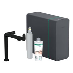 hansgrohe Spültisch-Einhebelmischer Aqittura M91 SodaSys 240, 1j, Start Set, mattschwarz