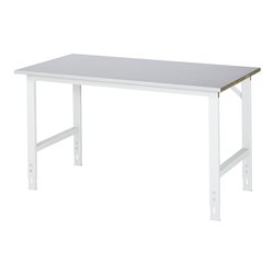 Rau Arbeitstisch Tom, stufenlos manuell höhenverstellbar zwischen 760 - 1080 mm, Arbeitsplatte Stahlblech