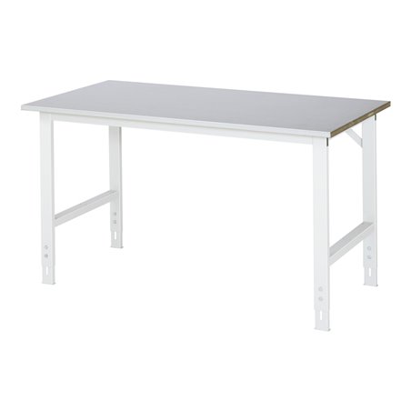 Rau Arbeitstisch Tom, stufenlos manuell höhenverstellbar zwischen 760 - 1080 mm, Arbeitsplatte Stahlblech