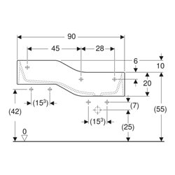 Geberit Spiel/Waschlandschaft Bambini 90cm, 2 WP, tief. B R, w-a, blau / blau