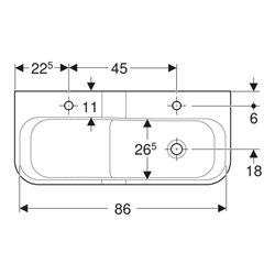 Geberit Spiel/Waschlandschaft Bambini 90cm, 2 WP, tief. B re, w-a, grün / grün