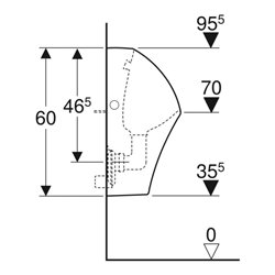 Geberit Urinal Narva Zulauf/Abgang hinten, weiß