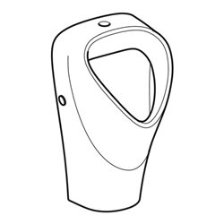 Geberit Urinal Renova we., trigonal, Zul. v ob, Abg. n hinten