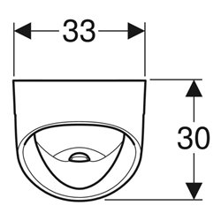 Geberit Urinal Renova we., trigonal, Zul. v hi., Abg. n hinten